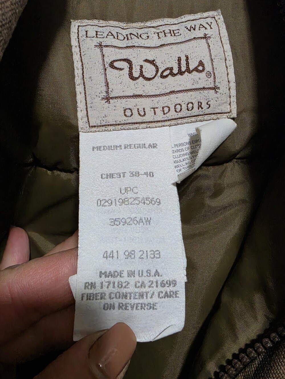 VINTAGE 90s WALLS Hunting Jacket Mens Medium Brown Advantage Wetlands Camo USA - Picture 11 of 13